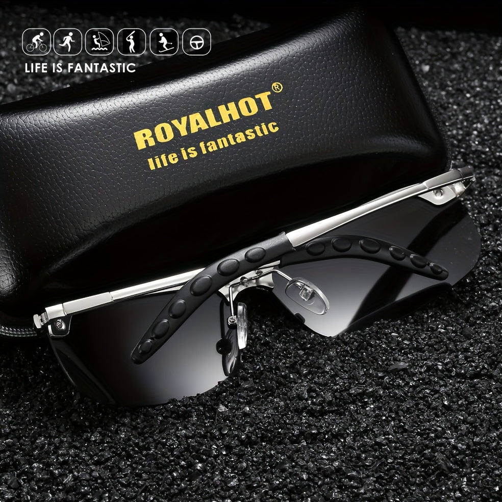 RoyalHot Polarized Alloy Rectangle Sunglasses Driving Sun Glasses P10013