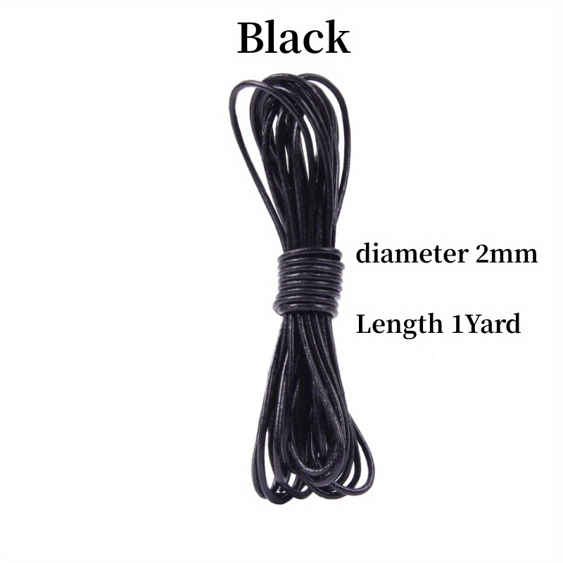 1 Yard Cowhide Round Leather Cords Rope String DIY Jewelry Making Khaki