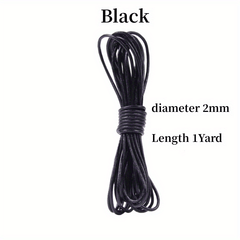1 Yard Cowhide Round Leather Cords Rope String DIY Jewelry Making Khaki