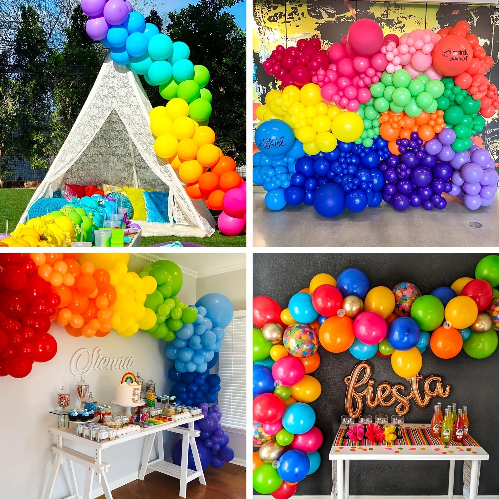 129pcs Rainbow Balloon Arch Kit for Birthday House Themed Decor