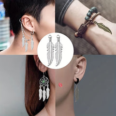 30pcs Alloy Feather Charms Pendants for DIY Jewelry Making Bracelet Necklace