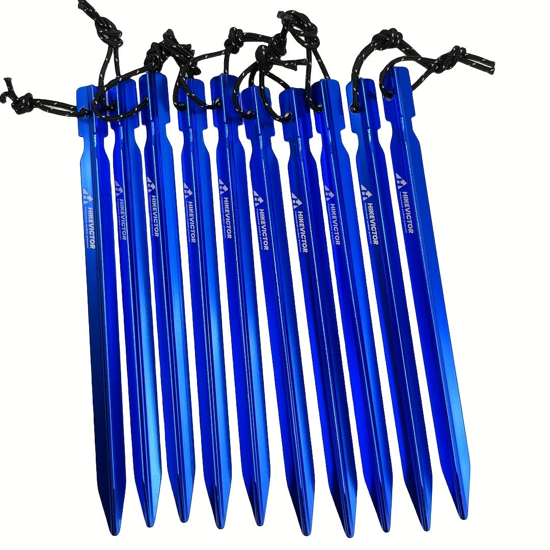 10pcs Aluminum Tent Pegs Wind Rope Nail for Camping