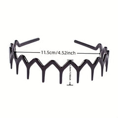 2pcs Wavy Headband Teethed Hair Band Resin Durable Headdress for Skincare
