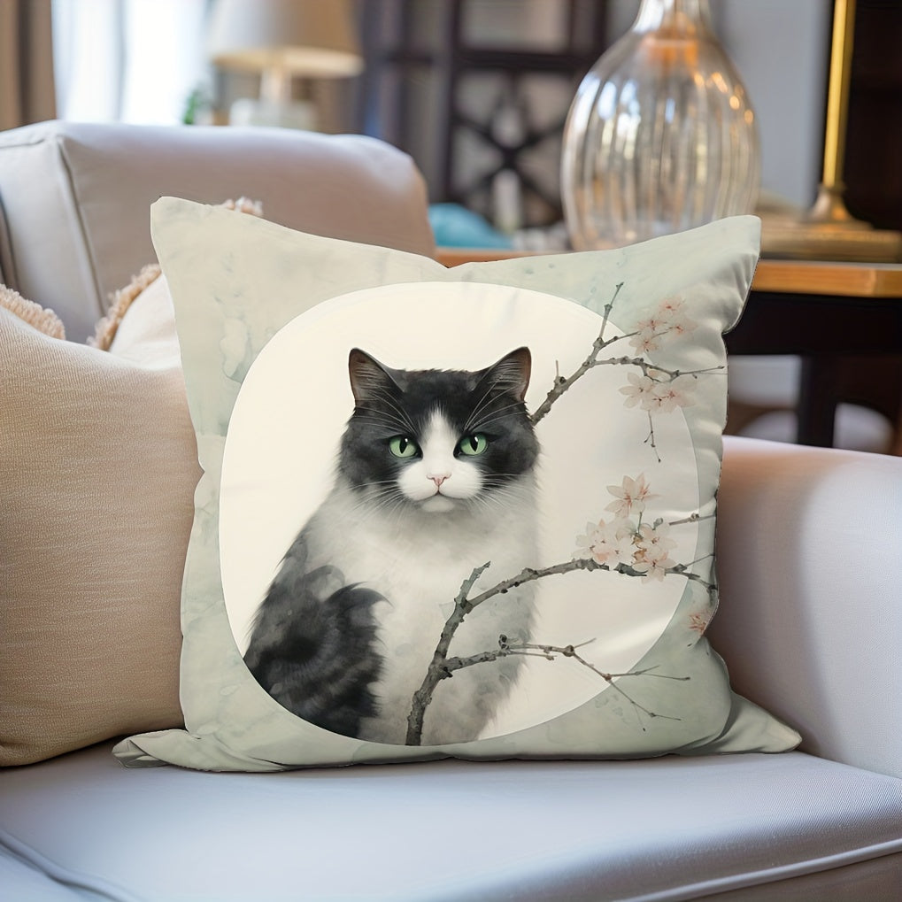 1pc Cat Throw Pillow Covers Printed Throw Pillowcase