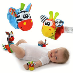 2pcs Baby Rattle Toys Stuffed Animals Wrist Foot Finder Socks