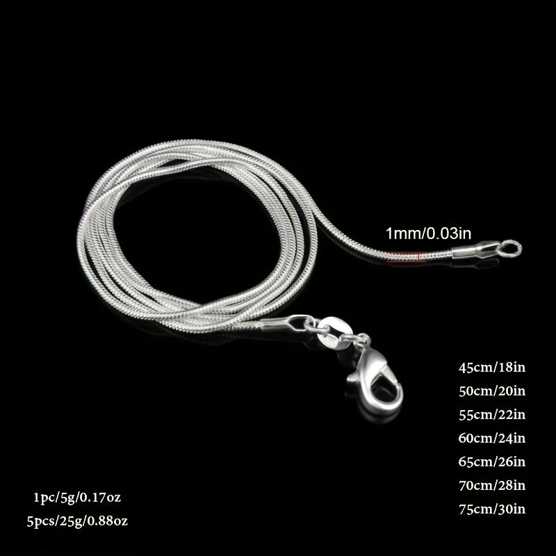 5 Pcs Snake Chain Necklace Wedding Party Jewelry