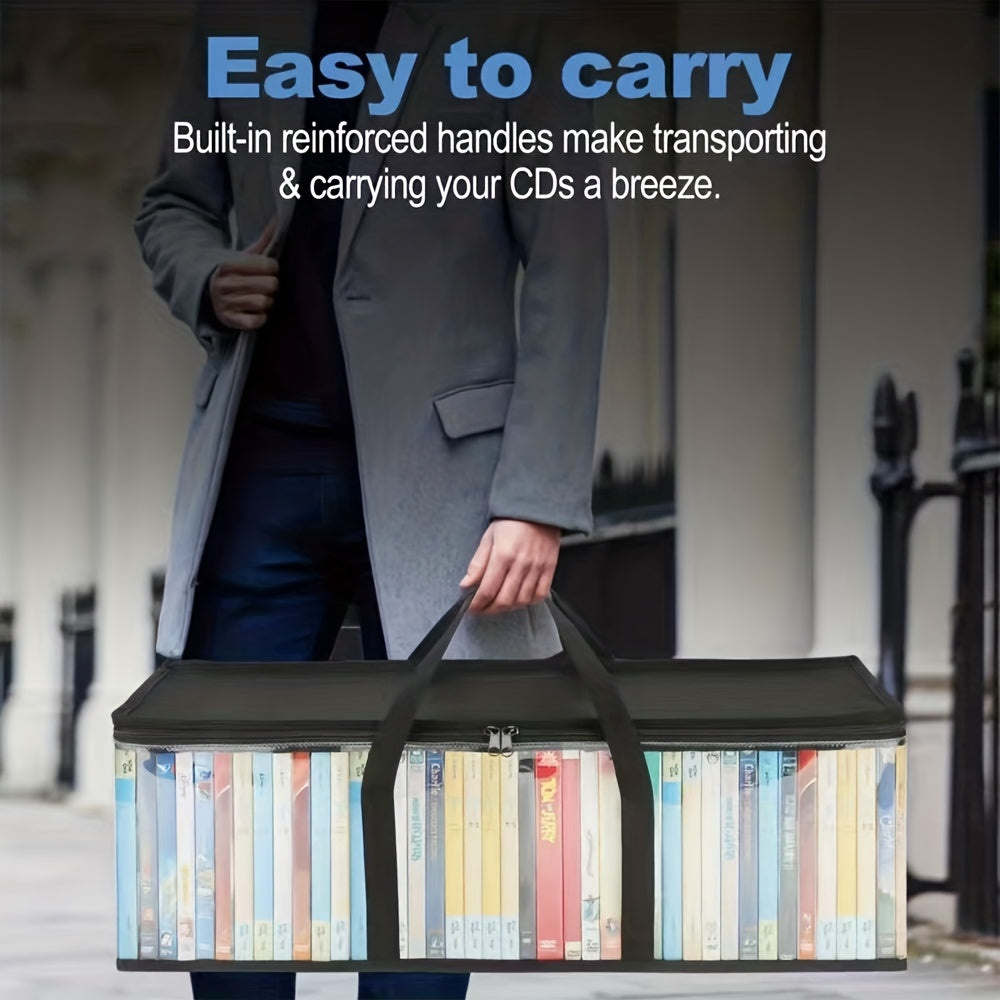 DVD Storage Bag Organizer Clear Plastic Holders Carrying Handles