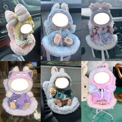 Doll Car Seat & Air Vent Mount Plush Leg Pastel Pink Yellow Purple Car Decor