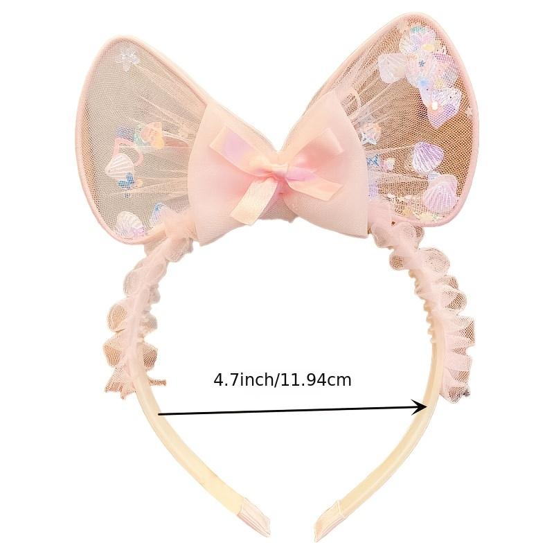 Pink Spring Princess Headband Rabbit Ears Non-slip Girls Hair Accessories