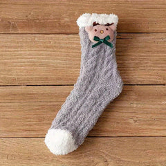 Cartoon Fuzzy Socks for Women - Comfy Mid Tube Stockings