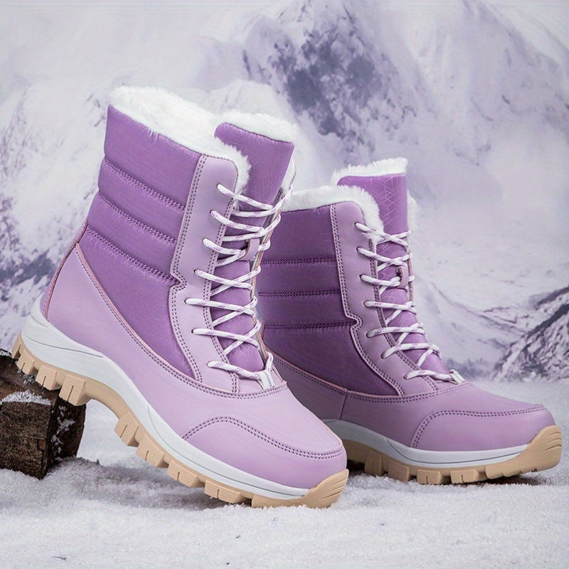 Winter High Top Snow Boots Plus Velvet Warm Outdoor Anti-skid Women's Boots