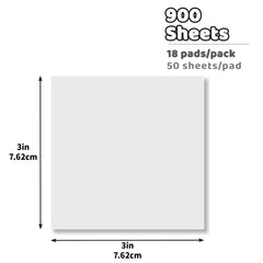 900pcs Transparent Sticky Notes 18 Pack Clear Self Adhesive Sticky Notes