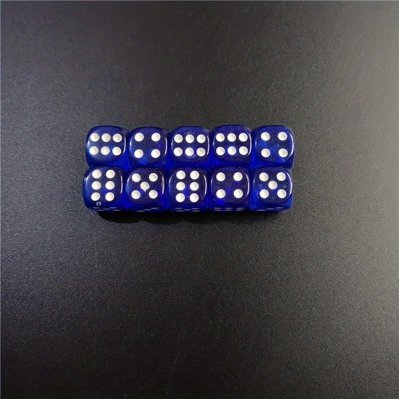 10pcs 12mm Acrylic Dice Set 11 Colors Hex Round Corner Bar KTV Entertainment