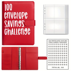 100 Envelopes Challenge Binder & Budget Binder with 25 Sheets Card Film