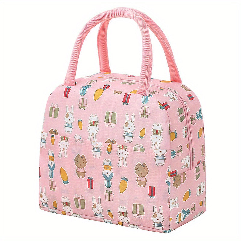 Cartoon Pattern Lunch Storage Bag Zipper Portable Insulation Satchel