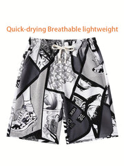 Men's Graphic Sport Shorts Quick Dry & Stretchy for Fitness Gym