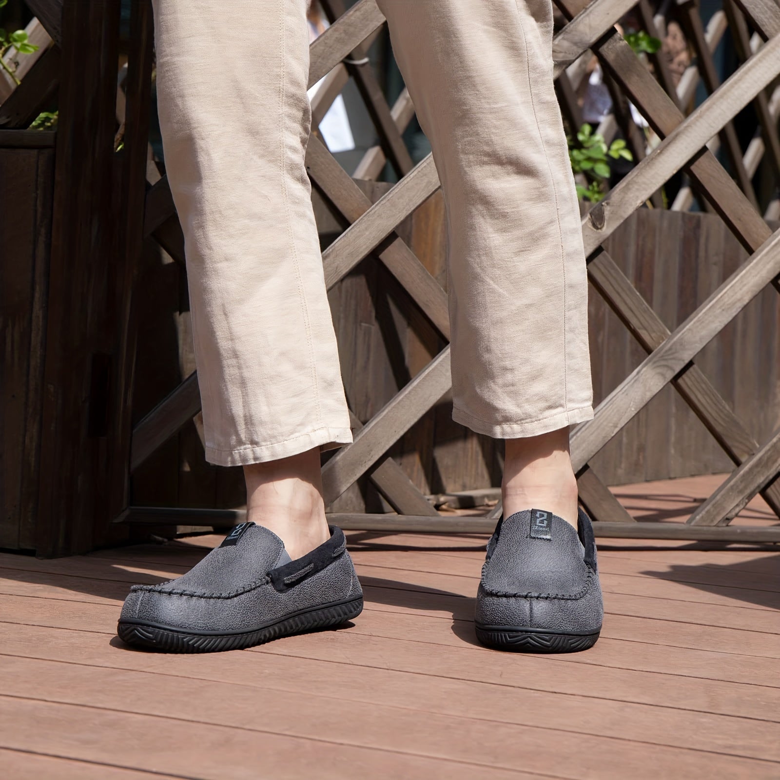 Men's Casual No Tie Lightweight Slip On House Shoes