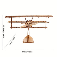 DIY 3D Puzzle Airplane Educational Toy Wooden Ornament Gift