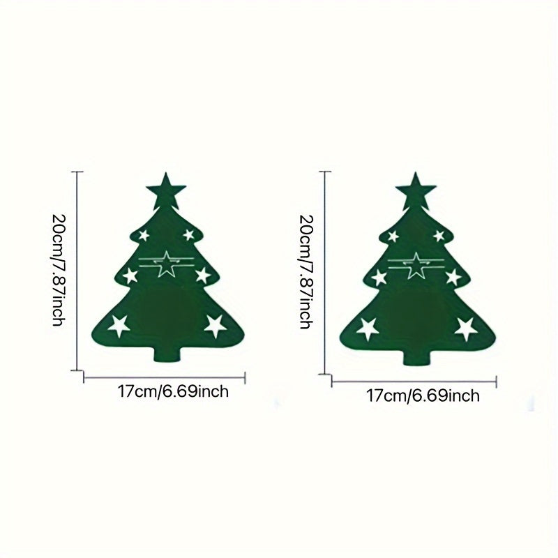 Christmas Tree Cutlery Holder Pockets - Set of 6