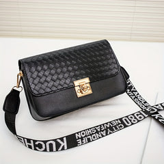 Square Flap Shoulder Bag with Wide Strap for Work