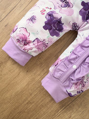 Floral Ruffled Baby Jumpsuit Bandana Set