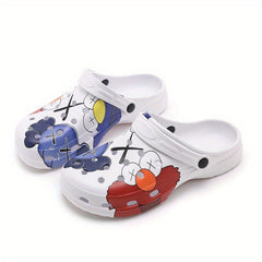Men's Cartoon Print Platform Clogs