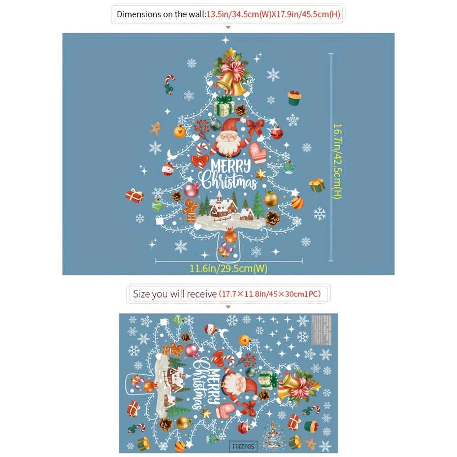 Christmas Window Sticker Santa Claus Snowman Decoration