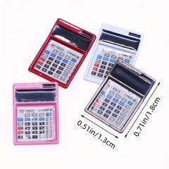 Metal Dollhouse Calculator & Stapler Set - DIY Scene Decor