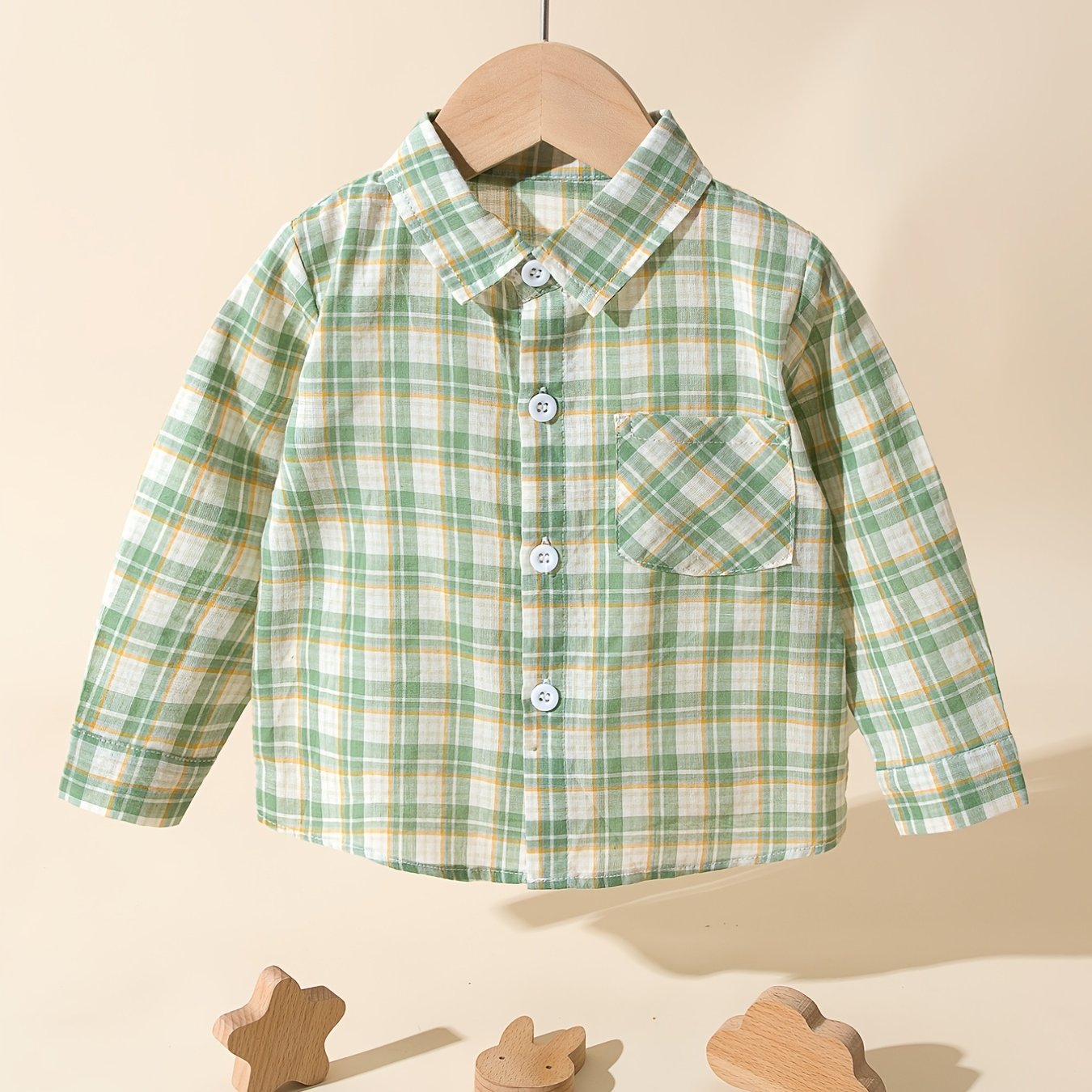 Boys Casual Plaid Long Sleeve Shirt for Autumn & Spring Kids Clothes