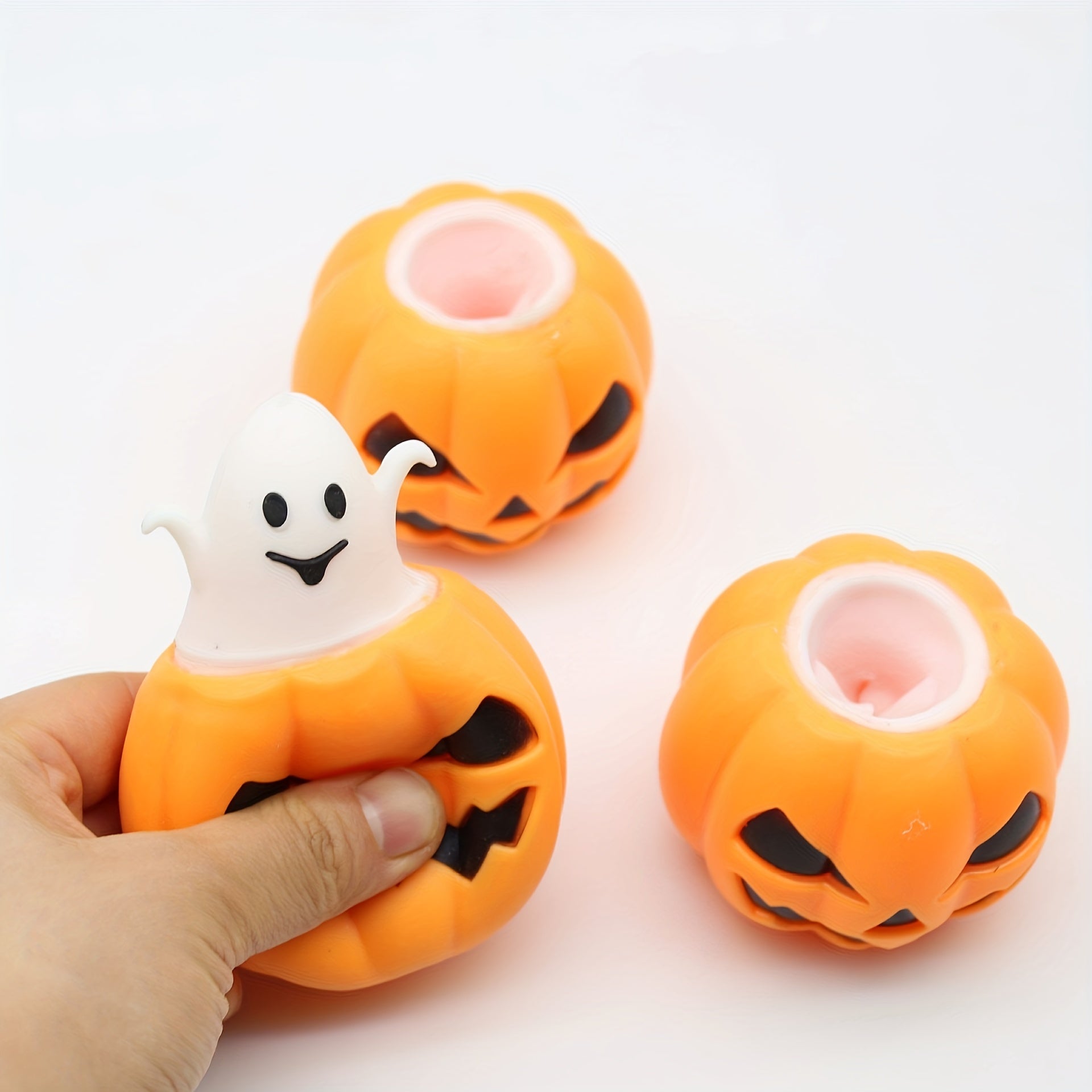 Halloween Pumpkin Ghost Squeeze Toy - Stress Relief Ball for Kids and Adults