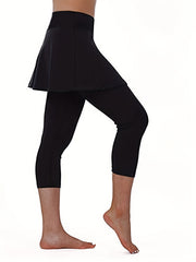 High Waist Yoga Leggings with Skirt for Women