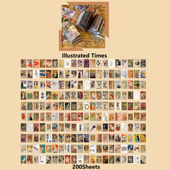 200 Sheets Bronzing Process DIY Stickers for Book Decorations