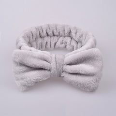 Plush Headband Wash Make up Bowknot Hair Band
