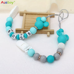 2pcs Personalized Pacifier Clips Customized Dummy Chain Gift