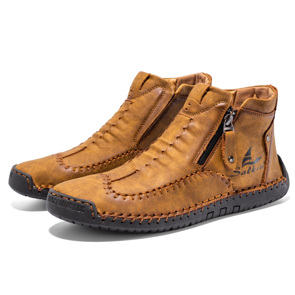 FLYLAND Men's Vintage Style Ankle Boots for Hiking Climbing