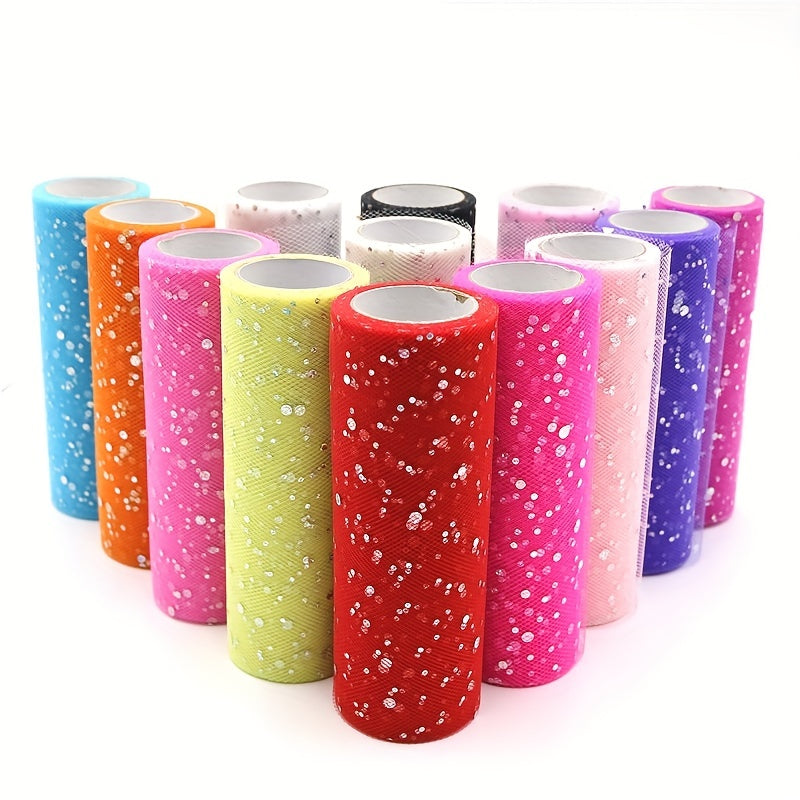 Glitter Sequin Tulle Roll Organza Crafts Tutu Skirt Fabric Wedding Decoration