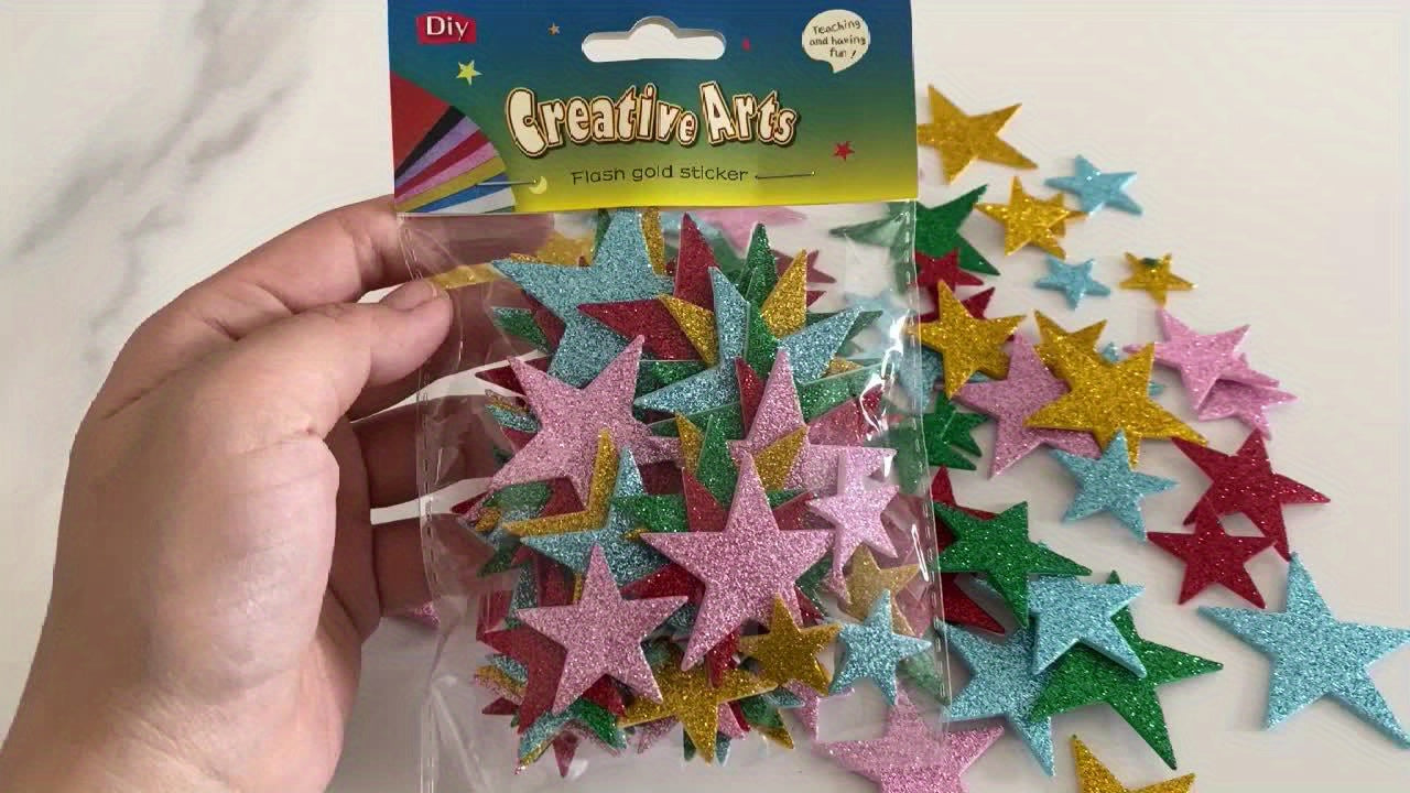70pcs Colorful Glitter Stickers DIY Classroom Party Christmas Decor