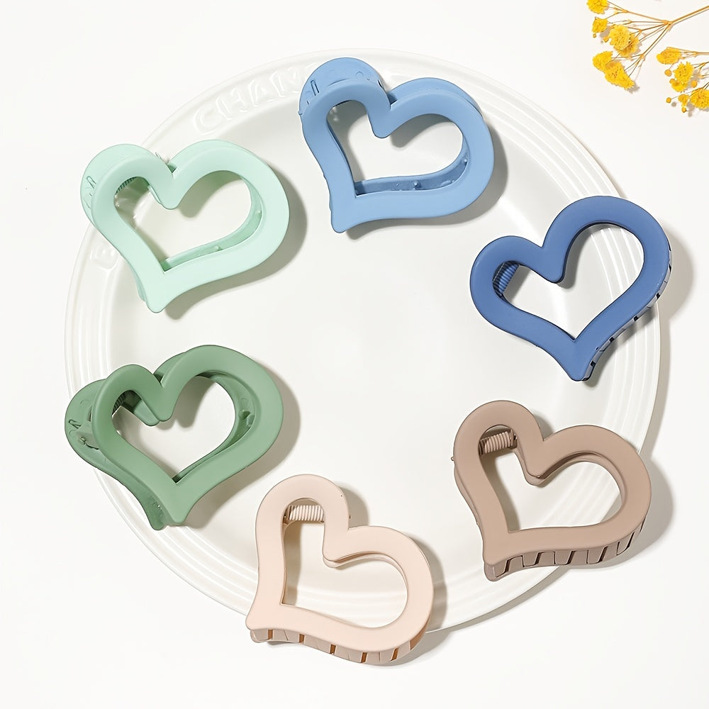 2pcs Solid Love Hair Claw Shark Claw Hair Accessory