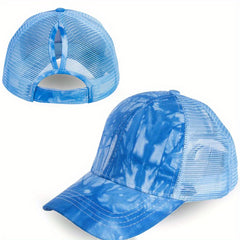 Tie Dye Ponytail Baseball Cap Mesh Trucker Hat Hip Hop Dad Hats Summer Sun Cap