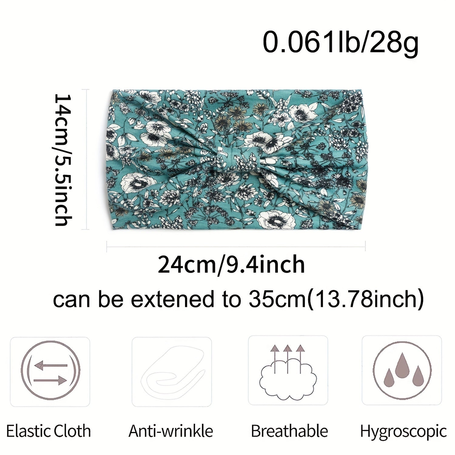 Women Elastic Headband Hair Headband Ladies Yoga Hijab Exercise Wicking Headband