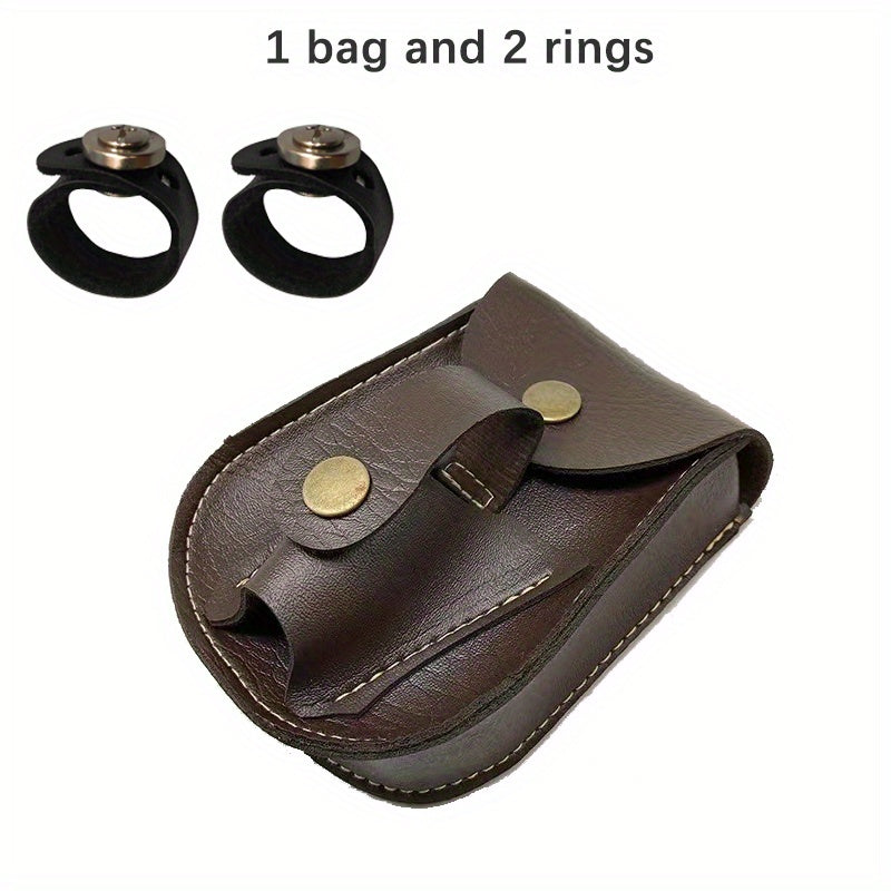 Leather Slingshot with Magnet Ring and Steel Balls Pouch
