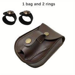 Leather Slingshot with Magnet Ring and Steel Balls Pouch