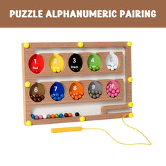 Wooden Magnetic Maze Beads Toys Logical Thinking Training Gift