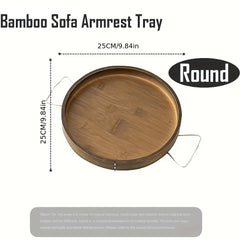 Bamboo Sofa Armrest Tray Portable Armrest Table Foldable Sofa Tray