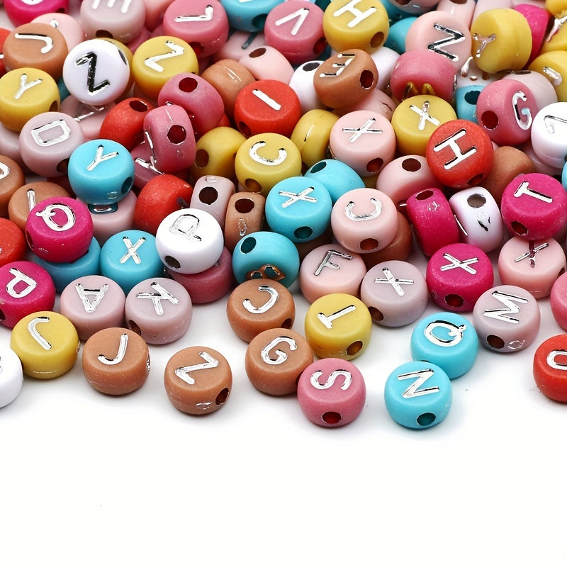 100pcs Mixed Acrylic Heart Letter Beads for DIY Jewelry Making