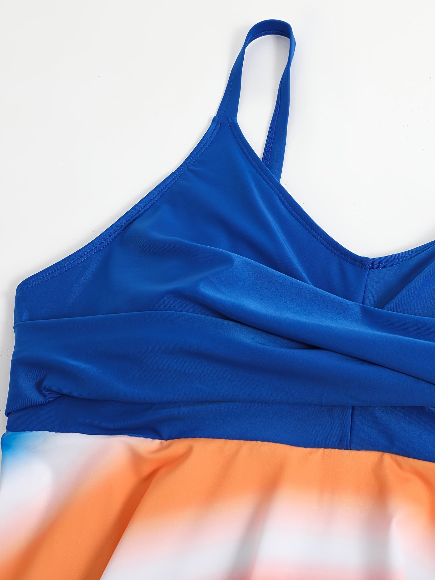  Vacay Swimsuit Set Women's Plus Strip Wrap Dress & Panty 2pcs