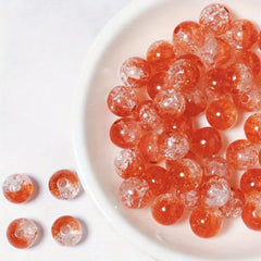 40pcs Cracked Glass Beads Crystal Loose Beads for Jewelry Making