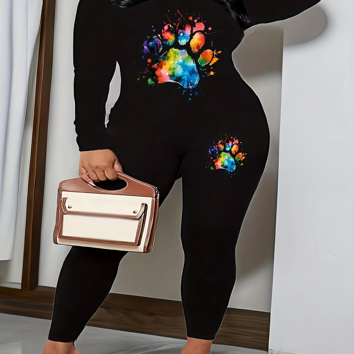  Tie Dye Paw Print Top & Leggings Set