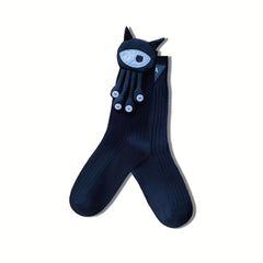 Women's Doll Decor Comfy Mid Tube Socks Stockings Hosiery