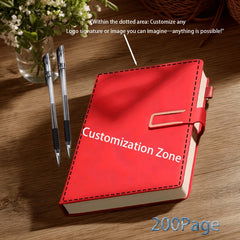 Personalized A5 Faux Leather Notebook with Custom Logo, Name, and Image